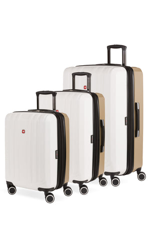 Swissgear 8028 3pc Expandable Hardside Spinner Luggage Set - Ivory/Taupe