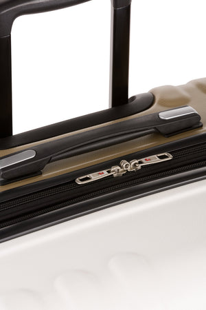 Swissgear 8028 3pc Expandable Hardside Spinner Luggage Set - Ivory/Taupe- Top co-molded rubber handle 