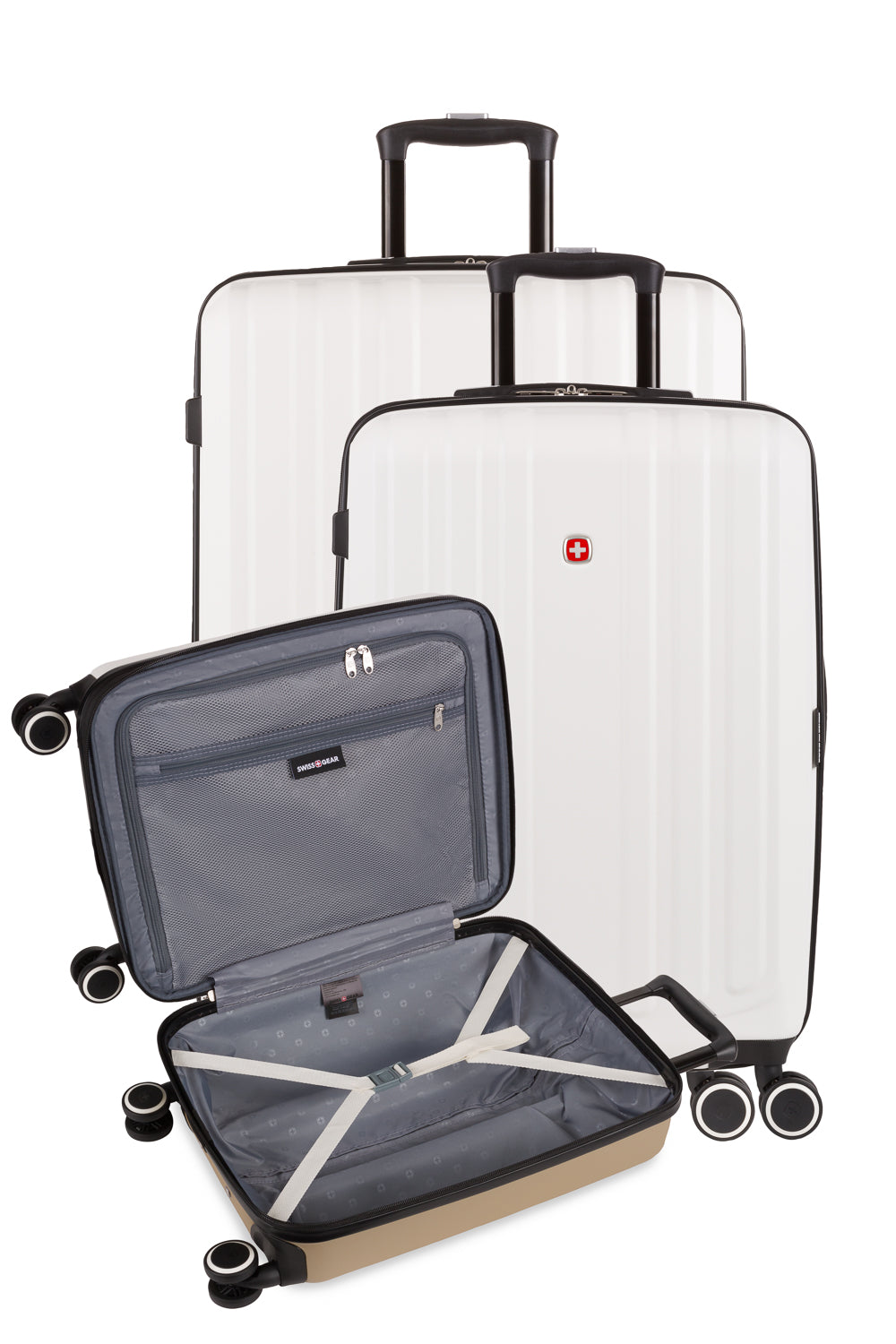 SWISSGEAR - Duet 3-Piece Spinner Set - Ivory/Taupe - 11