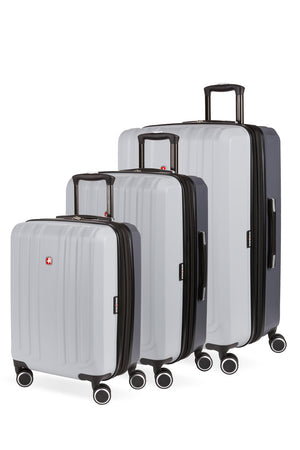 Swissgear 8028 3pc Expandable Hardside Spinner Luggage Set - Light Gray/Ash Gray