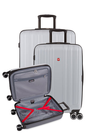 Swissgear 8028 3pc Expandable Hardside Spinner Luggage Set - Light Gray/Ash Gray