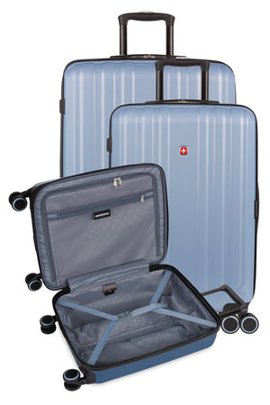 Swissgear 8028 Expandable Hardside Spinner 3pc Luggage Set - Light Blue/Navy