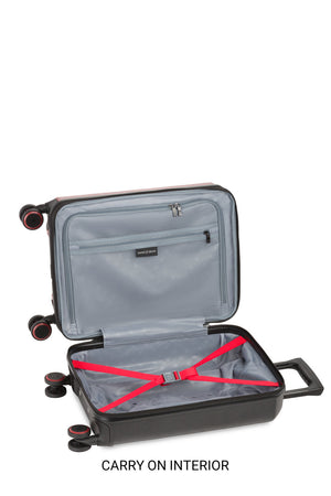Swissgear Duet 3piece Expandable Hardside Spinner Luggage Set - Wine/Black Internal clothing tie-down straps to help prevent shifting of contents