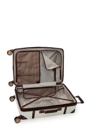 SWISSGEAR Vintage Trunk Large Checked Spinner - White Coffee