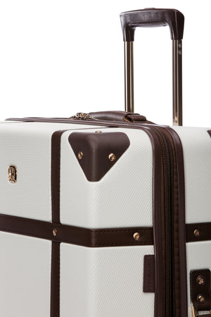 SWISSGEAR Vintage Trunk Large Checked Spinner - White Coffee