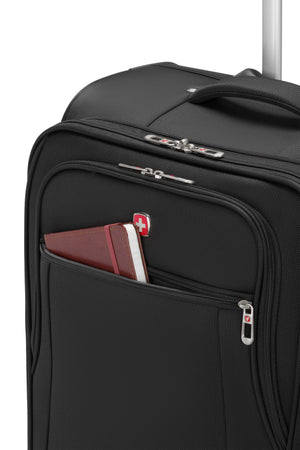 Valise à roulettes à motifs à carreaux de taille moyenne SWISSGEAR Cross Country - Noir