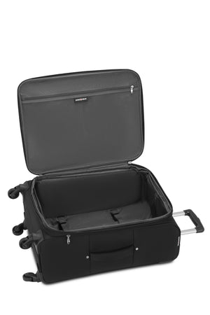 Valise à roulettes à motifs à carreaux de taille moyenne SWISSGEAR Cross Country - Noir