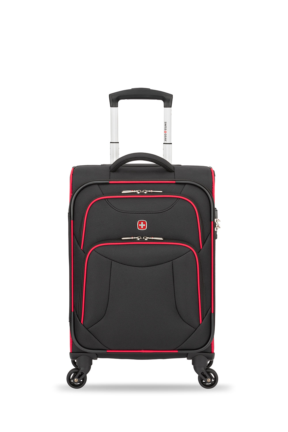 SWISSGEAR - Basel Collection Carry-On Upright Luggage - Black Red - 03