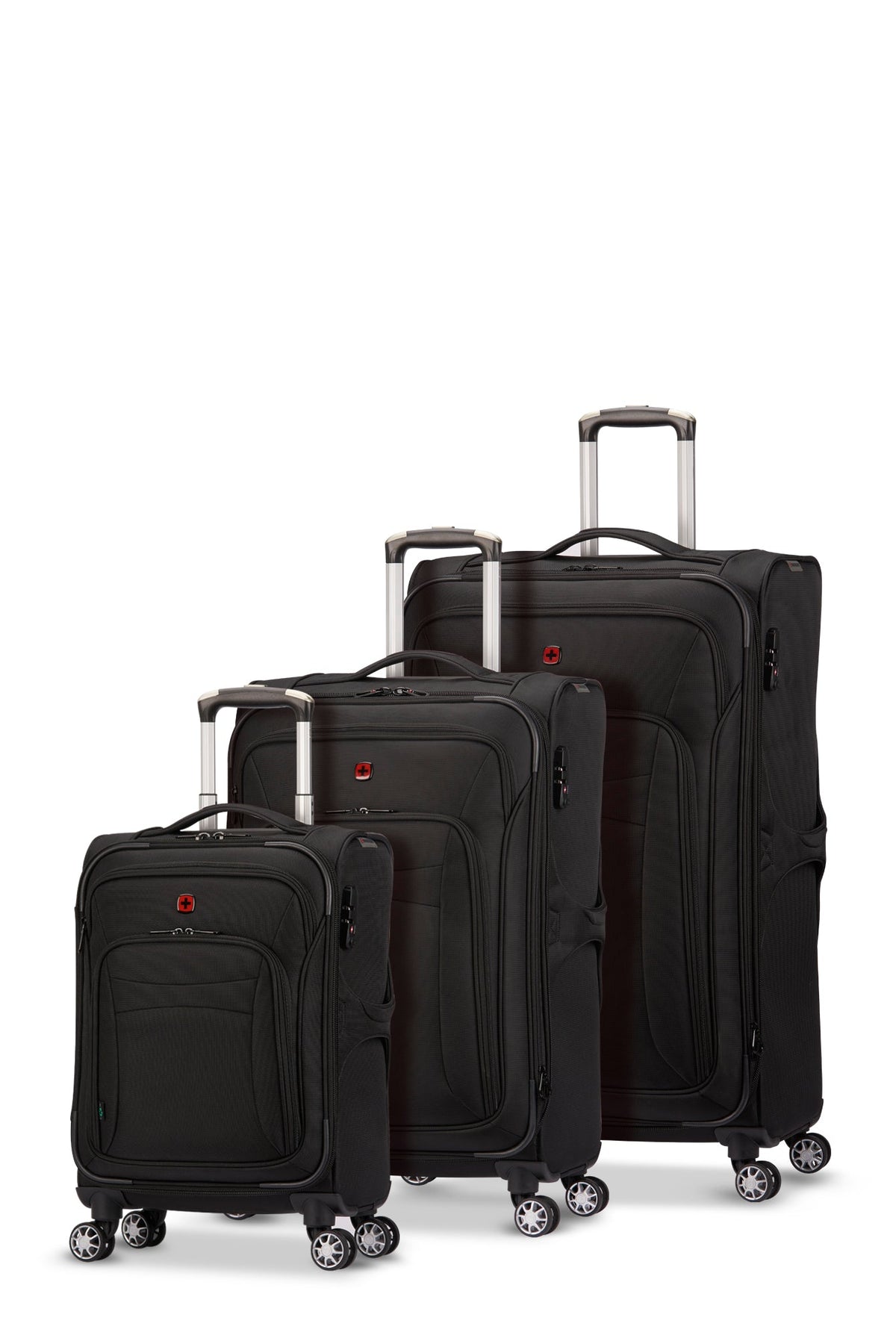 Wenger - Essential Collection Softside Luggage 3 Piece Set-Black - Black - 01