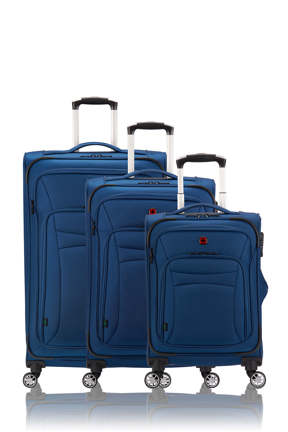 Wenger - Essential Collection Softside Luggage 3 Piece Set-Black - Blue - 02