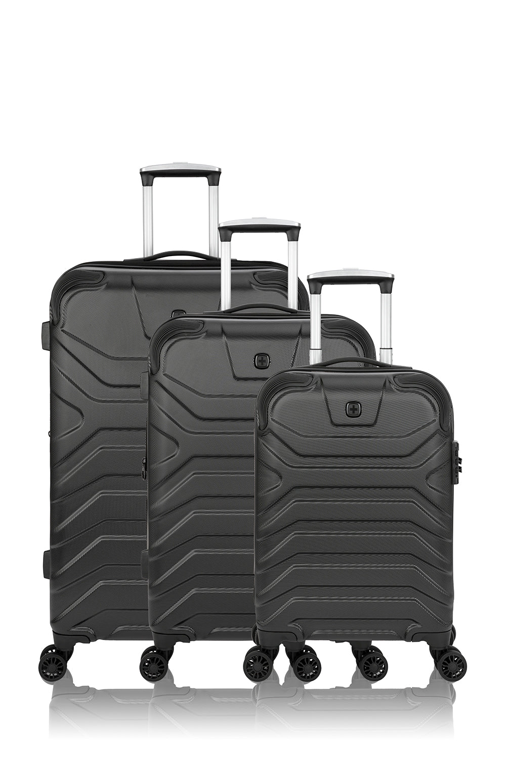 SWISSGEAR - Fortress Collection Hardside Luggage 3 Piece Set- Black - Black - 02