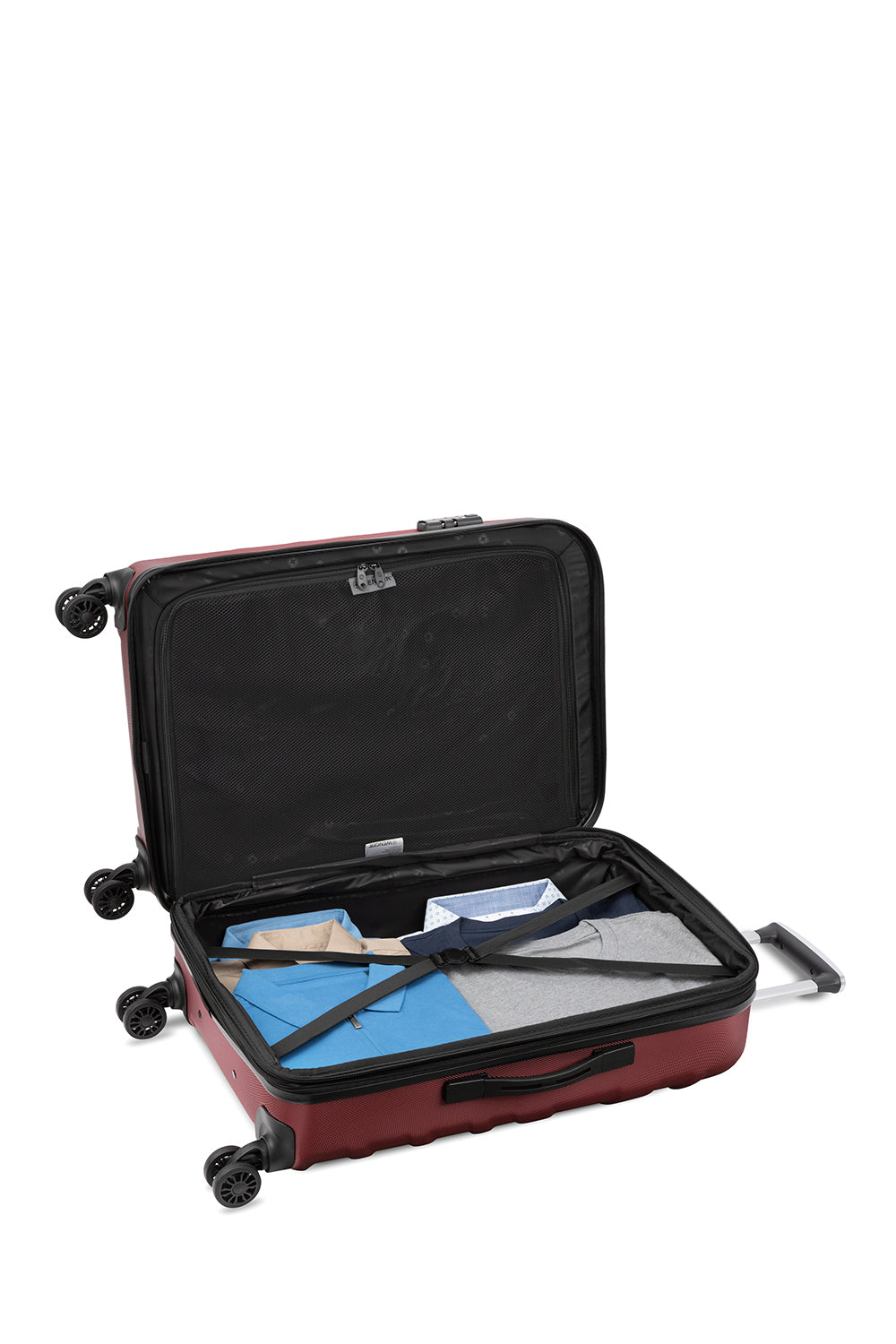 SWISSGEAR - Fortress Collection Hardside Luggage 3 Piece Set- Black - Red - 03