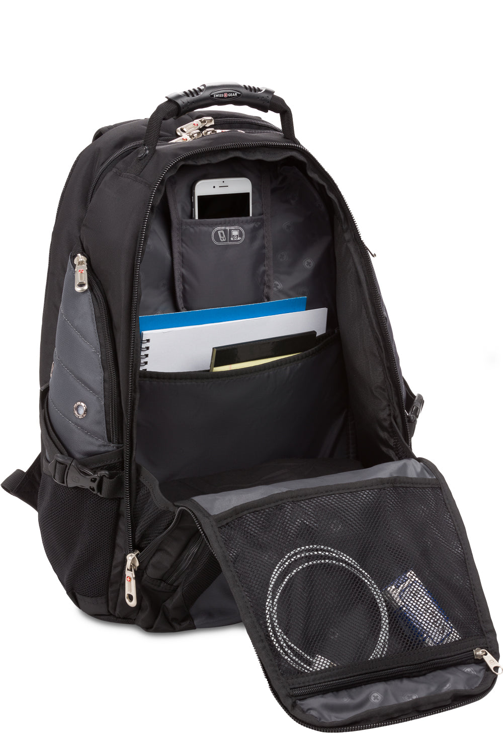 SWISSGEAR - 1900 ScanSmart Laptop Backpack - Black Grey - 06