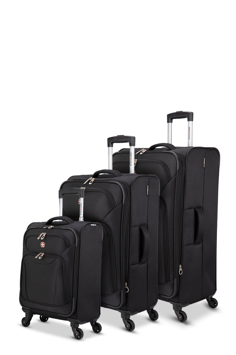 SWISSGEAR - Elite Collection 3 Piece Expandable Upright Luggage Set - Black - 02