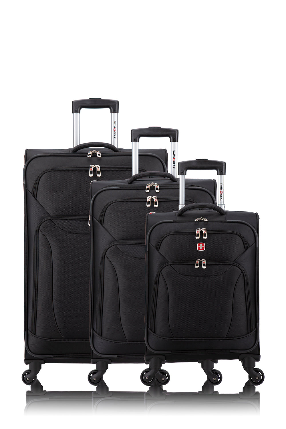SWISSGEAR - Elite Collection 3 Piece Expandable Upright Luggage Set - Black - 01