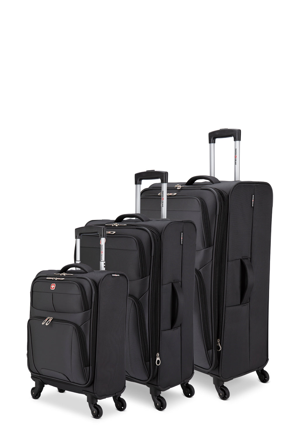 SWISSGEAR - Castelle Lite Collection 3 Piece Expandable Upright Luggage Set - Charcoal - 02