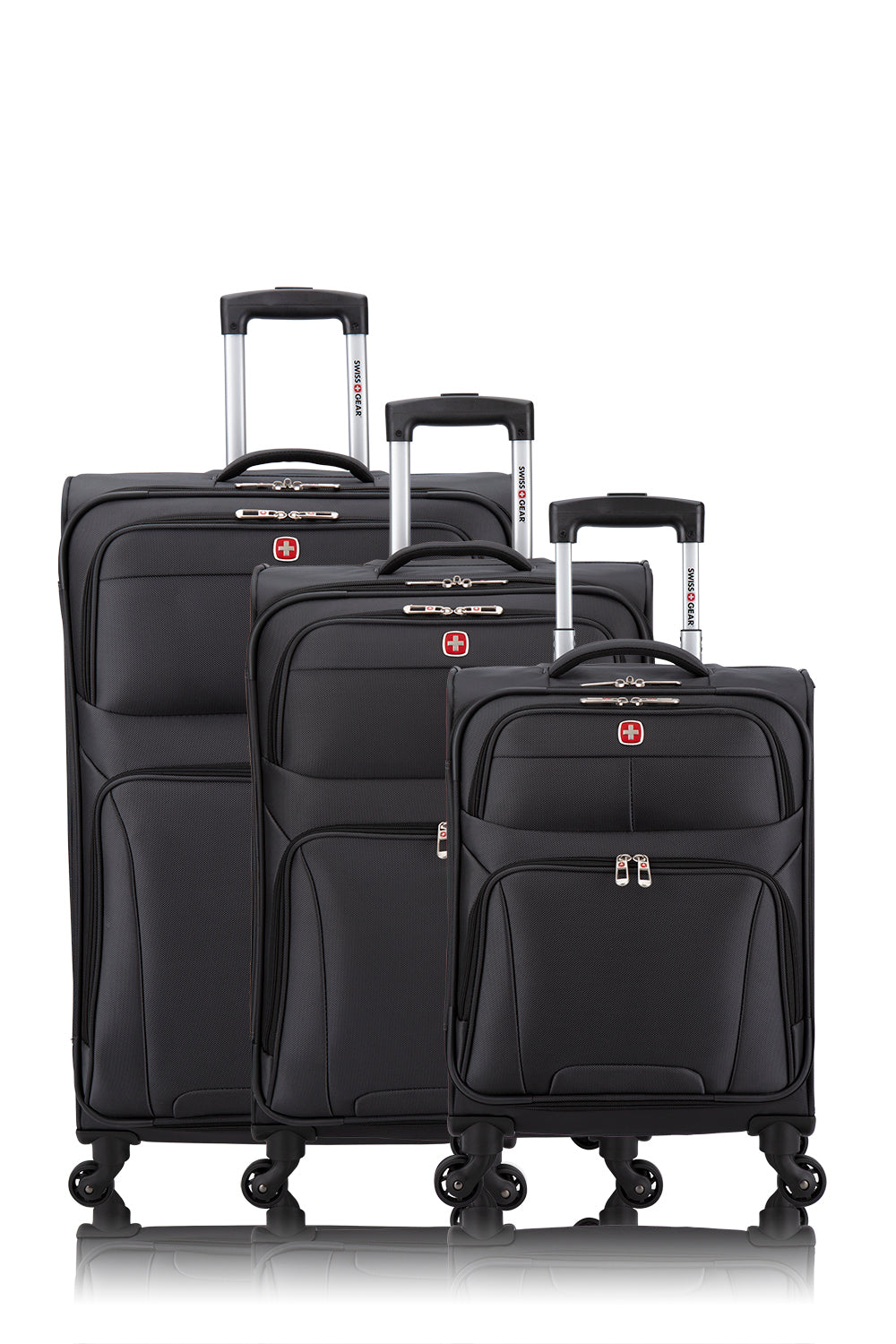 SWISSGEAR - Castelle Lite Collection 3 Piece Expandable Upright Luggage Set - Charcoal - 01
