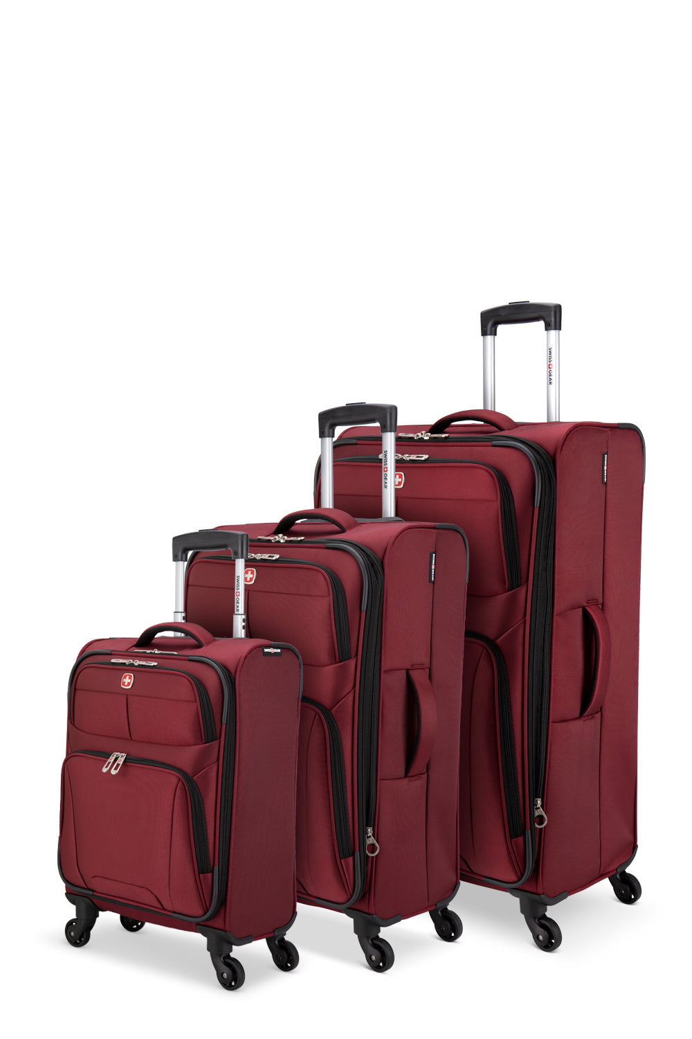 SWISSGEAR - Castelle Lite Collection 3 Piece Expandable Upright Luggage Set - Burgundy - 02