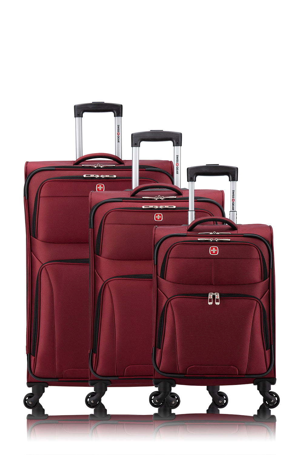 SWISSGEAR - Castelle Lite Collection 3 Piece Expandable Upright Luggage Set - Burgundy - 01