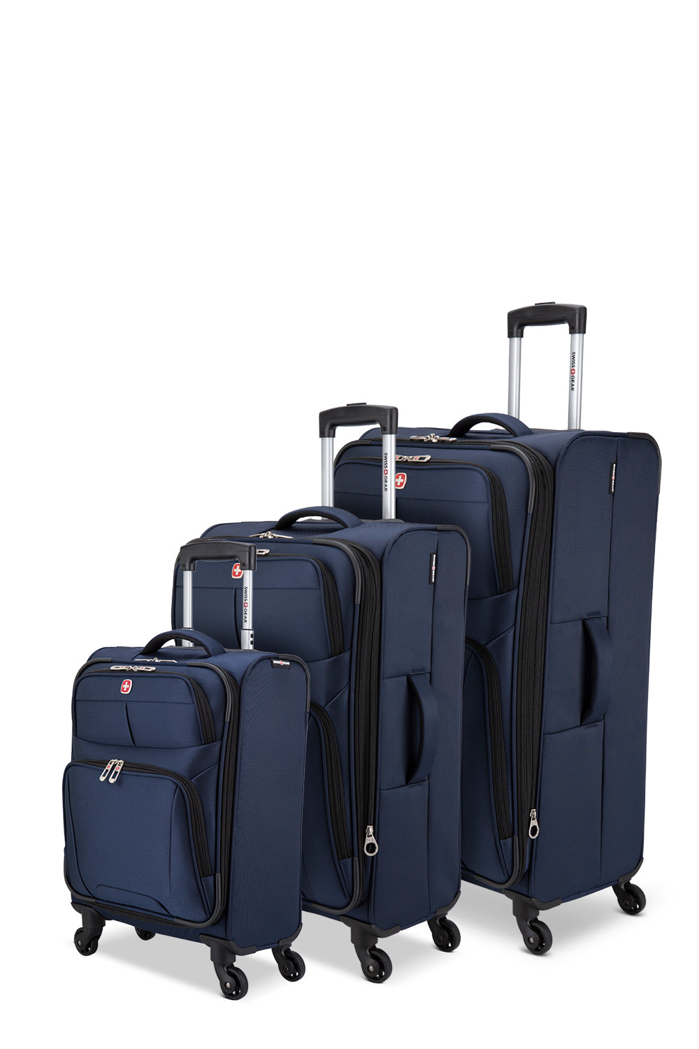 SWISSGEAR - Castelle Lite Collection 3 Piece Expandable Upright Luggage Set - Navy - 02