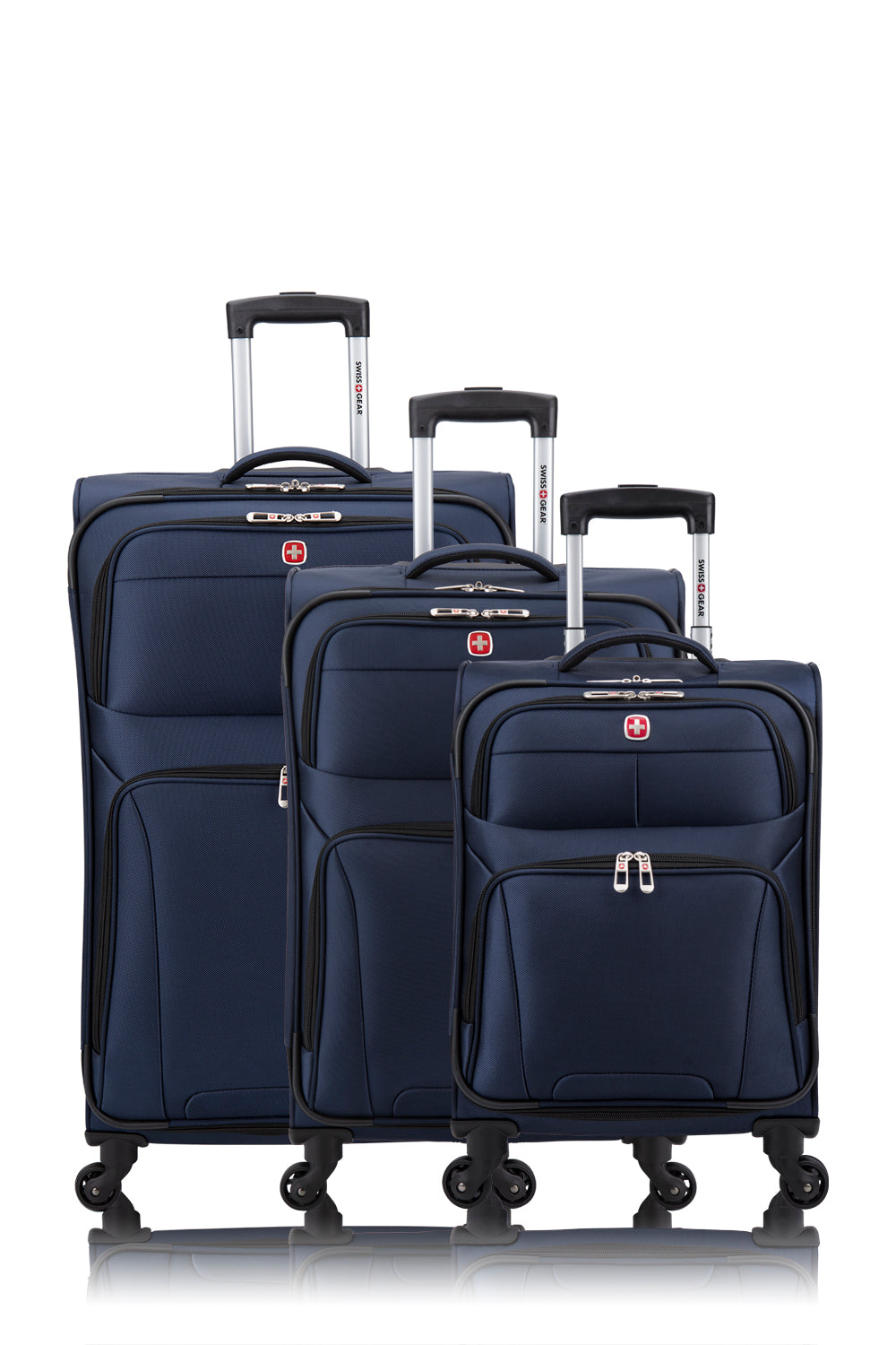 SWISSGEAR - Castelle Lite Collection 3 Piece Expandable Upright Luggage Set - Navy - 01