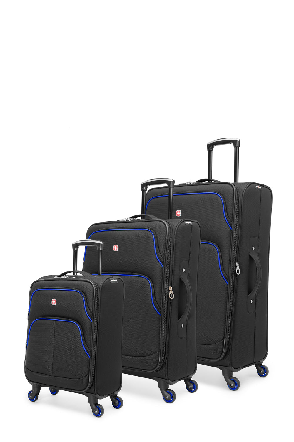 SWISSGEAR - Empire Collection Upright Luggage 3 Piece Set - Black Blue - 02