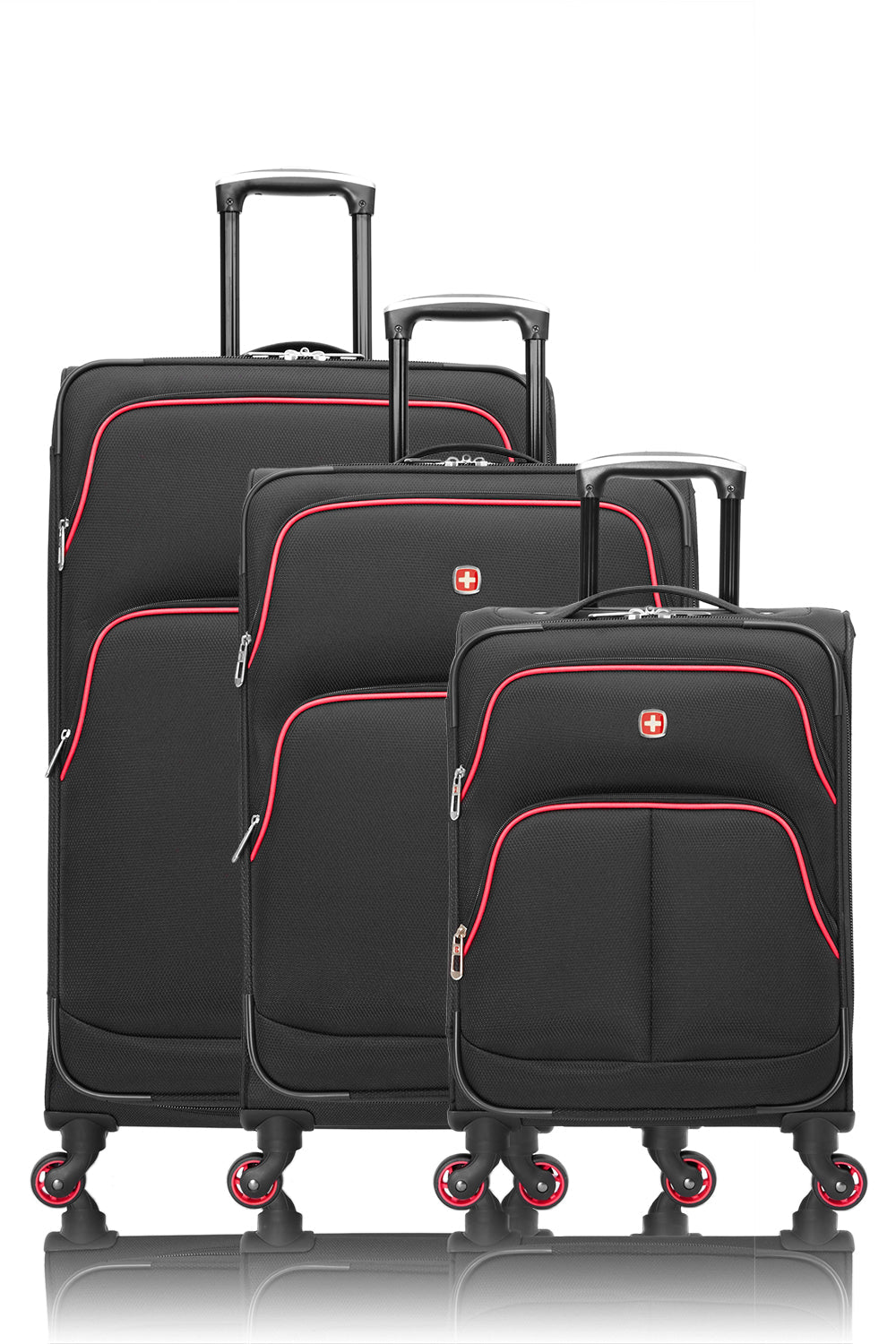 SWISSGEAR - Empire Collection Upright Luggage 3 Piece Set - Black Pink - 01