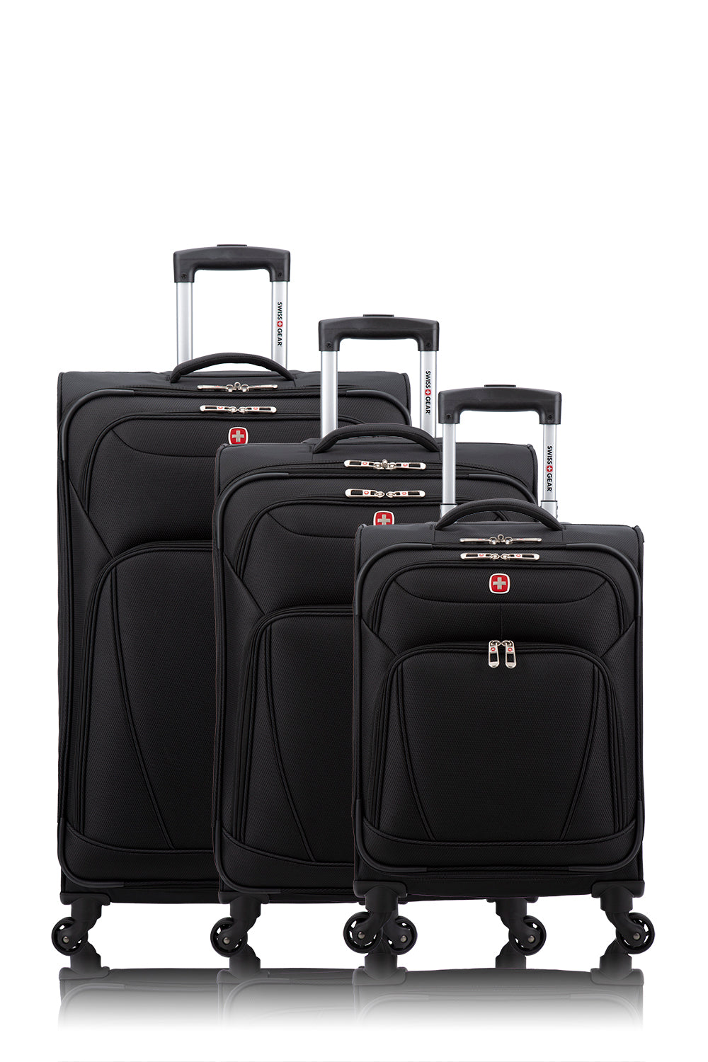 SWISSGEAR - Super Lite Collection 3 Piece Expandable Upright Luggage Set - Black - 01