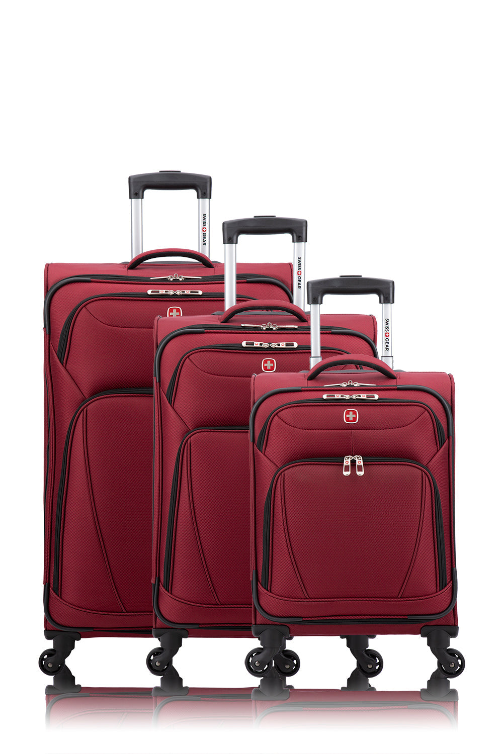 SWISSGEAR - Super Lite Collection 3 Piece Expandable Upright Luggage Set - Burgundy - 01