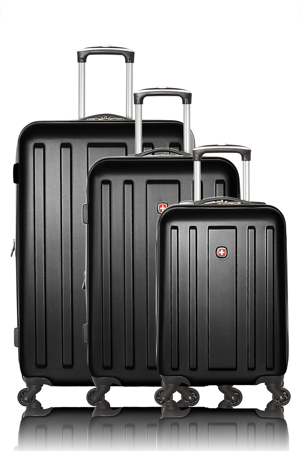 SWISSGEAR - La Sarinne Collection Hardside Luggage 3 Piece Set - Black - 01
