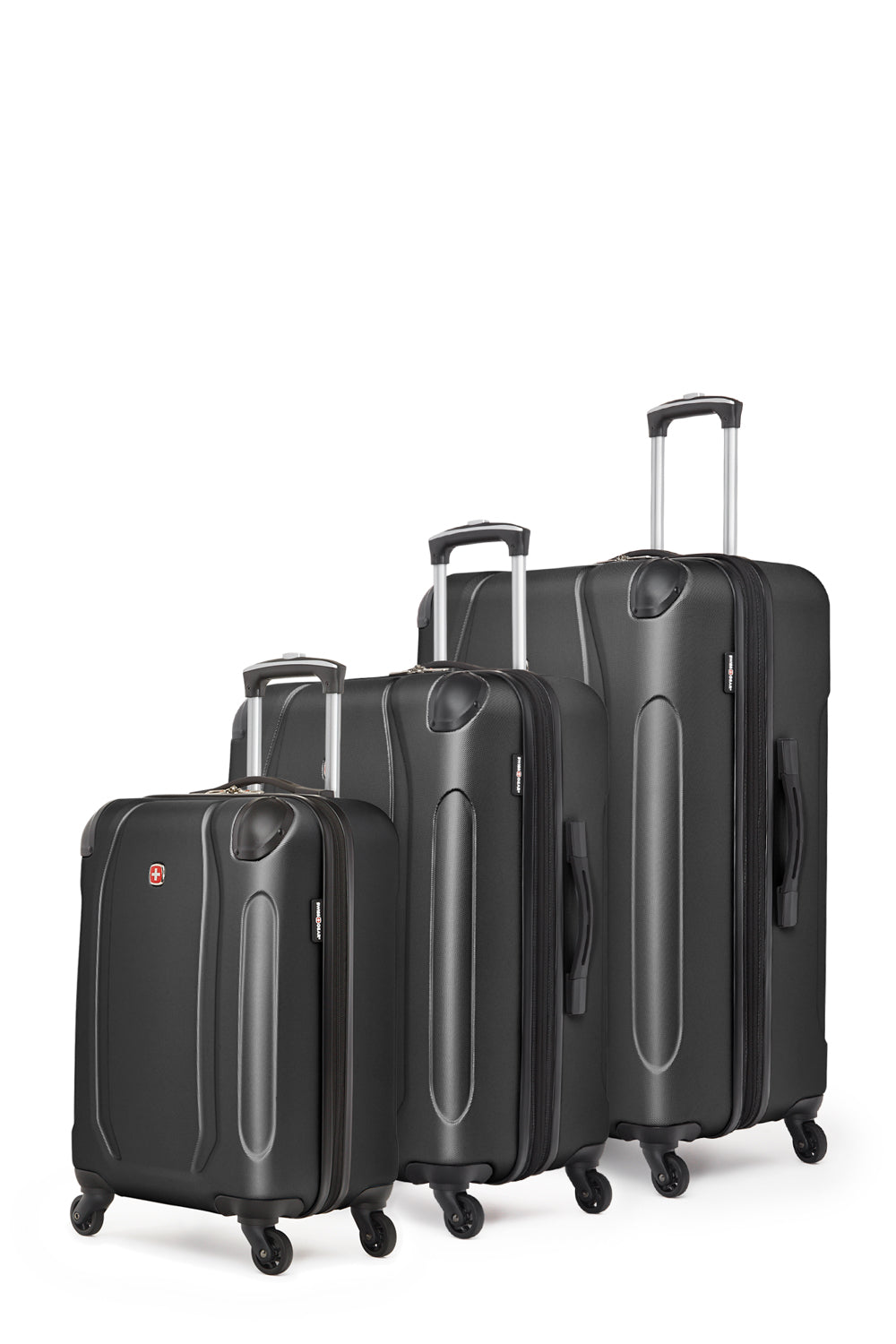 SWISSGEAR - Central Lite Collection Hardside Luggage 3 Piece Set - Black - 02