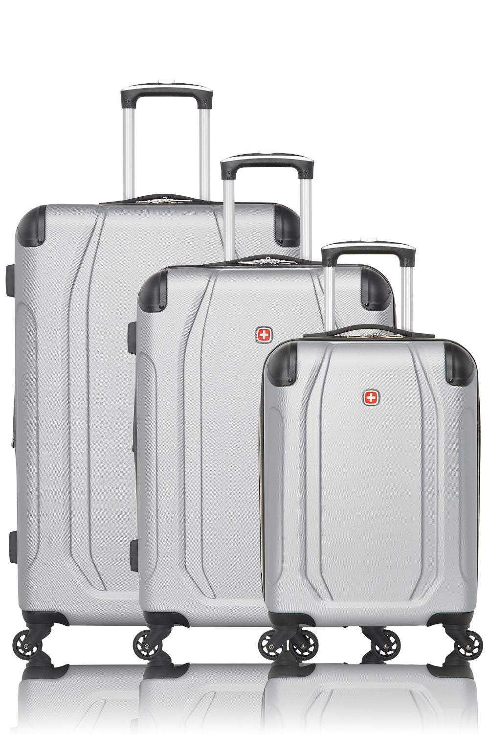 SWISSGEAR - Central Lite Collection Hardside Luggage 3 Piece Set - Silver - 01