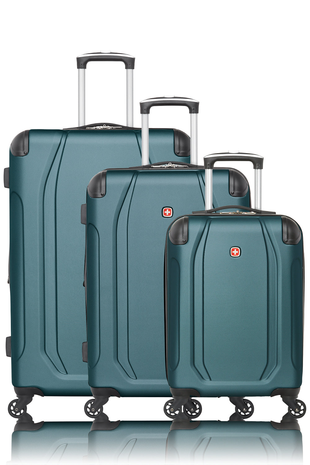 SWISSGEAR - Central Lite Collection Hardside Luggage 3 Piece Set - Teal - 01