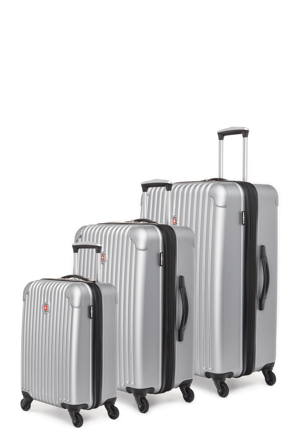 SWISSGEAR - Linigno Collection Hardside Luggage 3 Piece Set - Silver - 02