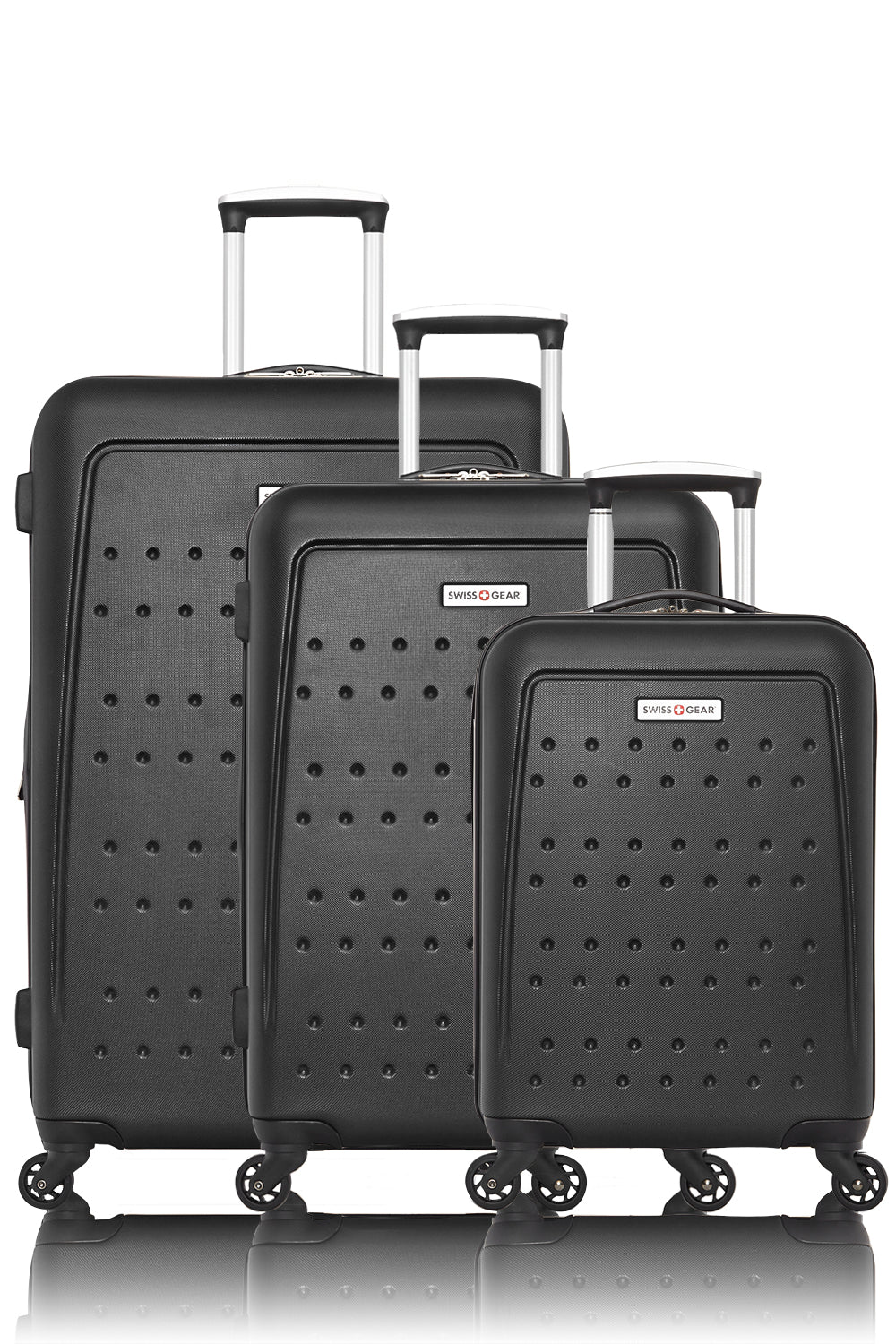 SWISSGEAR - 3D Lite Collection Hardside Luggage 3 Piece Set - Black - 01