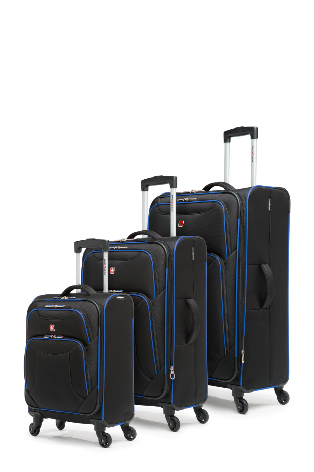 SWISSGEAR - Basel Collection Upright Luggage 3 Piece Set - Black Blue - 02