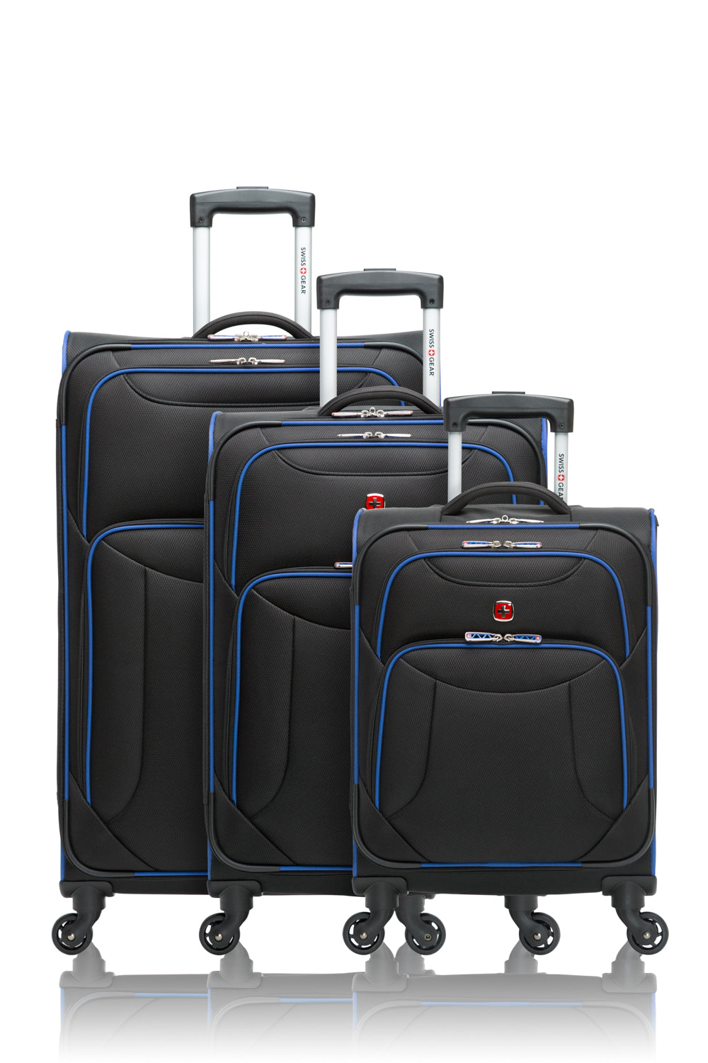 SWISSGEAR - Basel Collection Upright Luggage 3 Piece Set - Black Blue - 01
