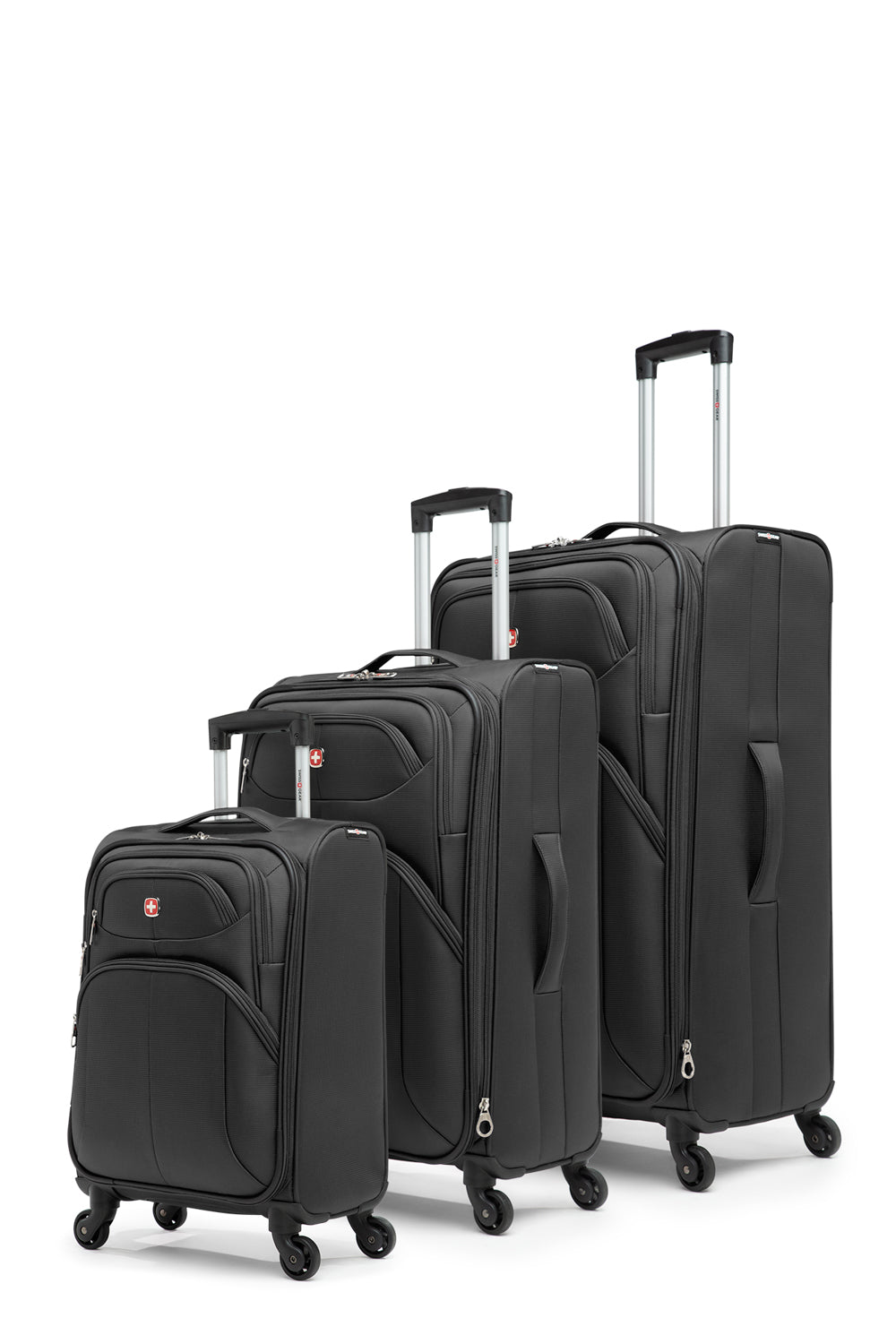 SWISSGEAR - Victorious Collection Upright Luggage 3 Piece Set - Black - 02