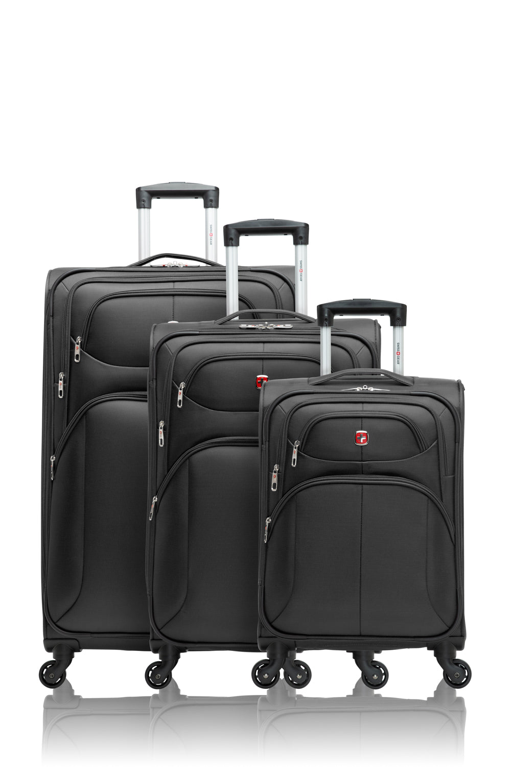 SWISSGEAR - Victorious Collection Upright Luggage 3 Piece Set - Black - 01