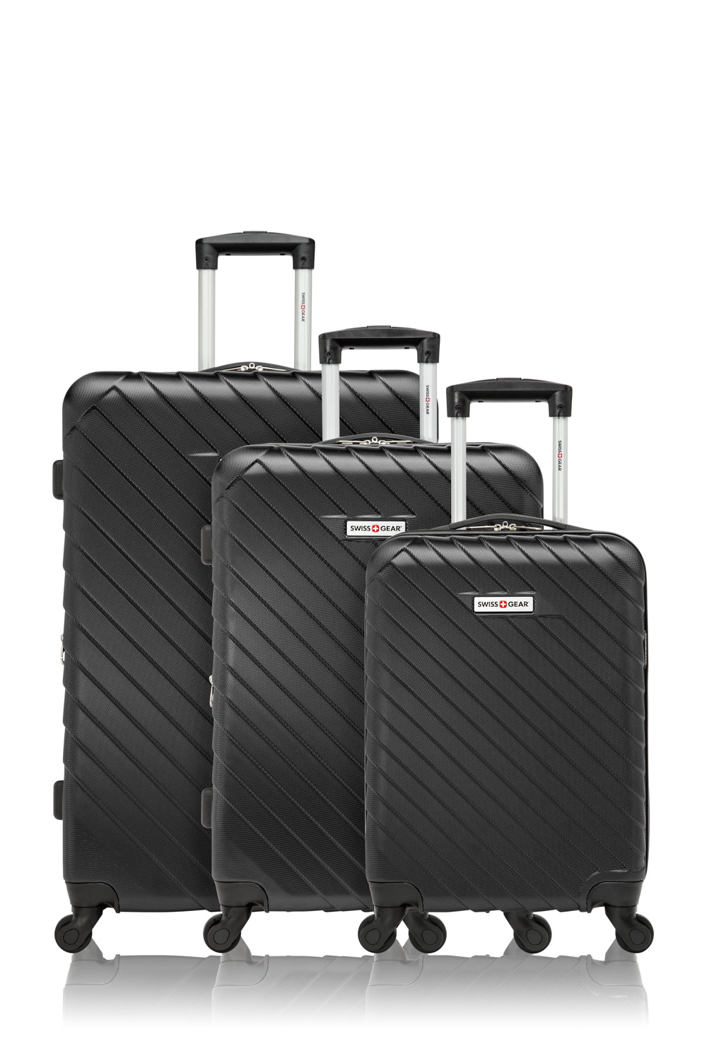 SWISSGEAR - BOLD III Collection Expandable Hardside Luggage 3 Piece Set - Black - 01