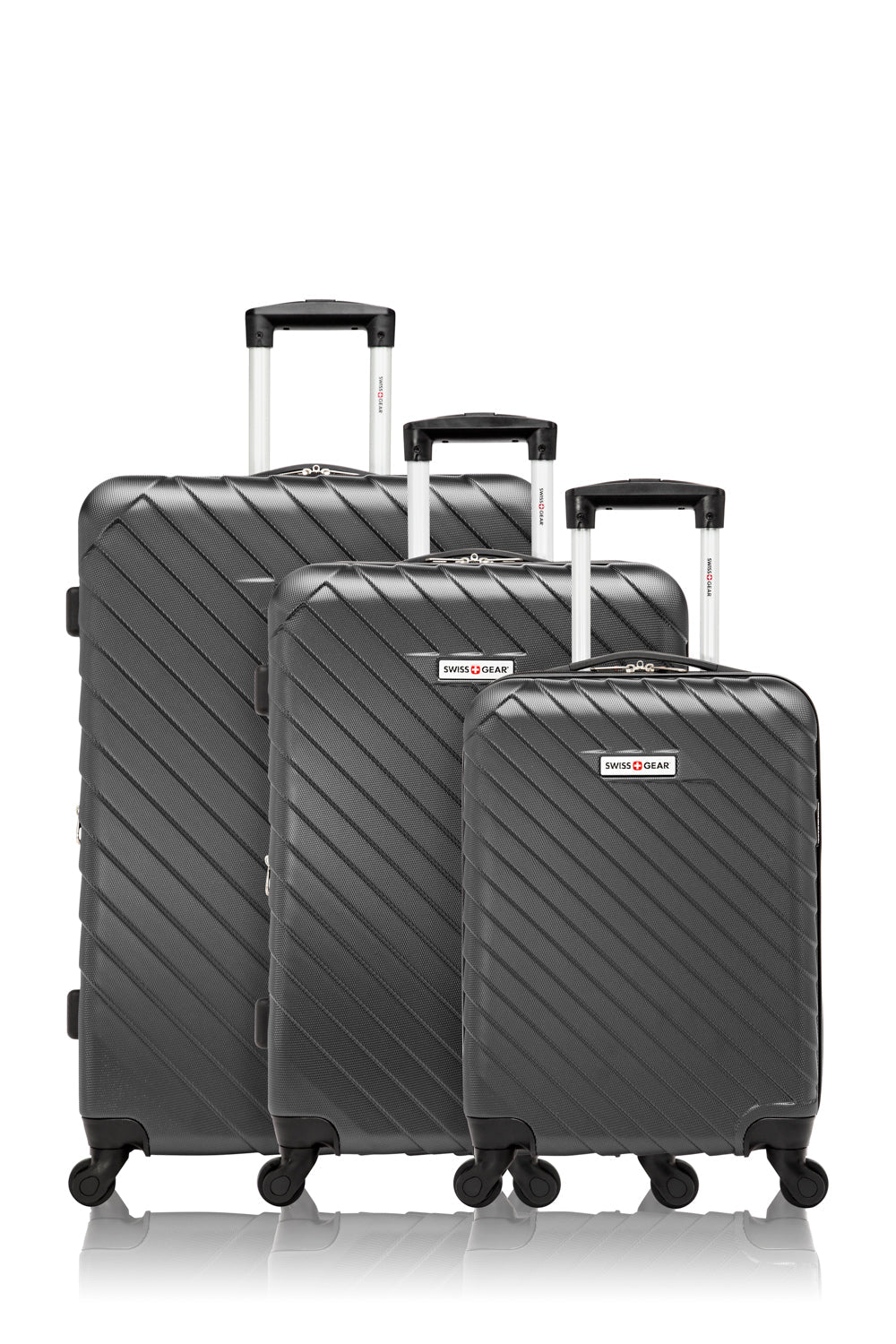 SWISSGEAR - BOLD III Collection Expandable Hardside Luggage 3 Piece Set - Charcoal - 01