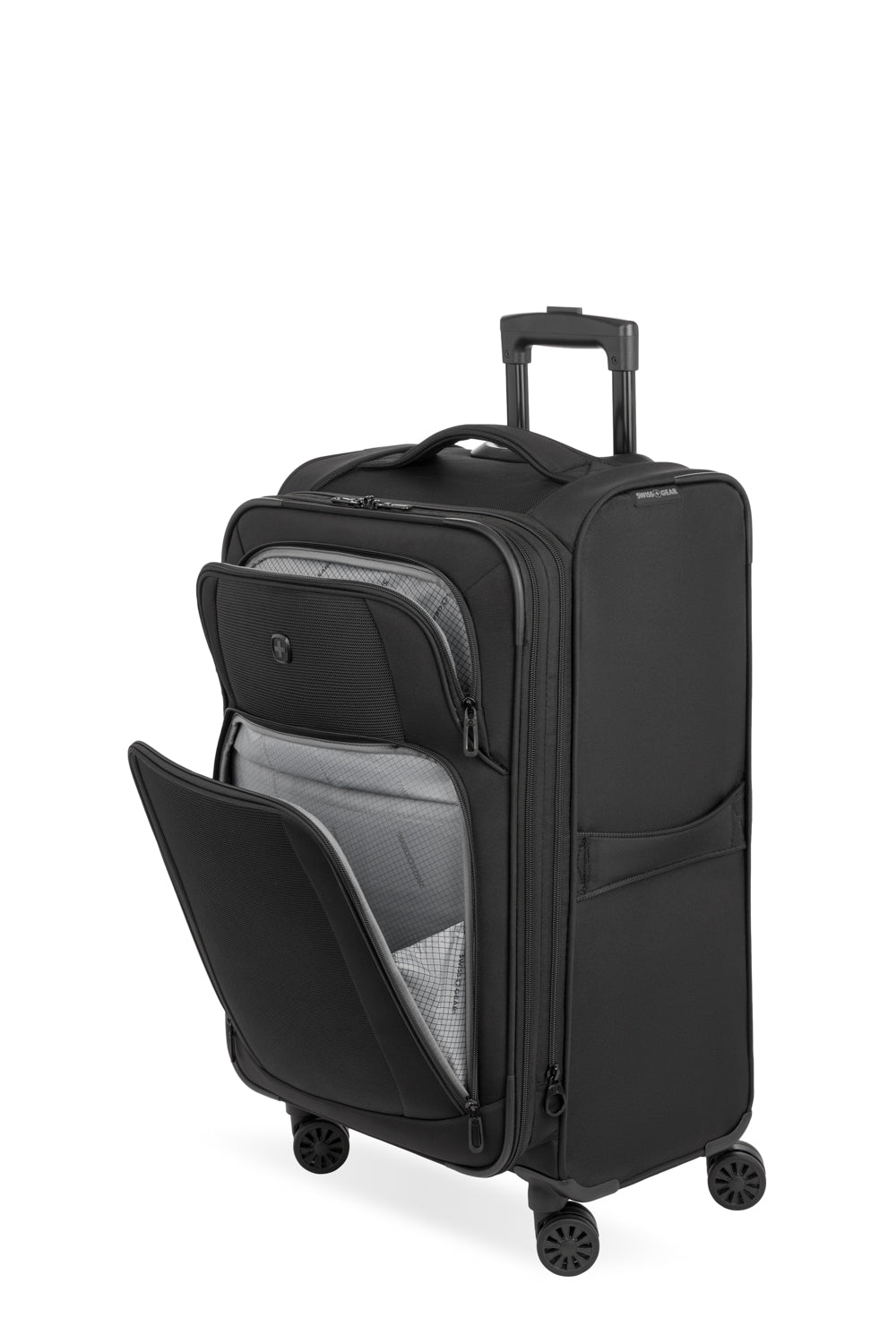 SWISSGEAR Sion II Expandable Spinner 3 Piece Set - Black Dual Front Pockets