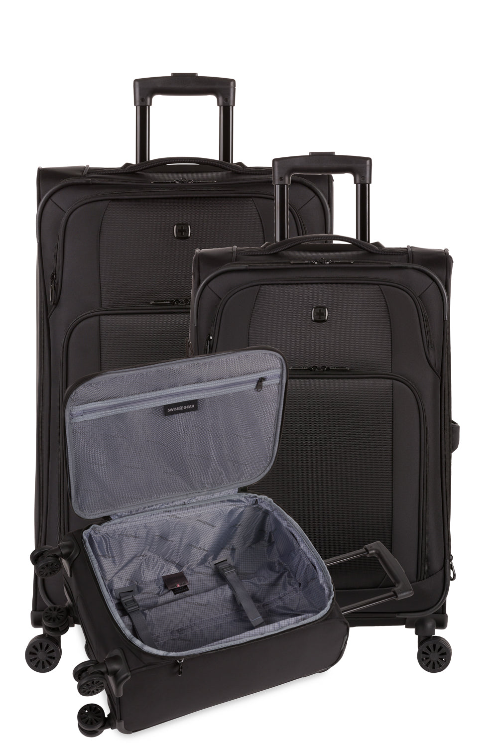SWISSGEAR 36400 Expandable 3pc Spinner Luggage Set - Black
