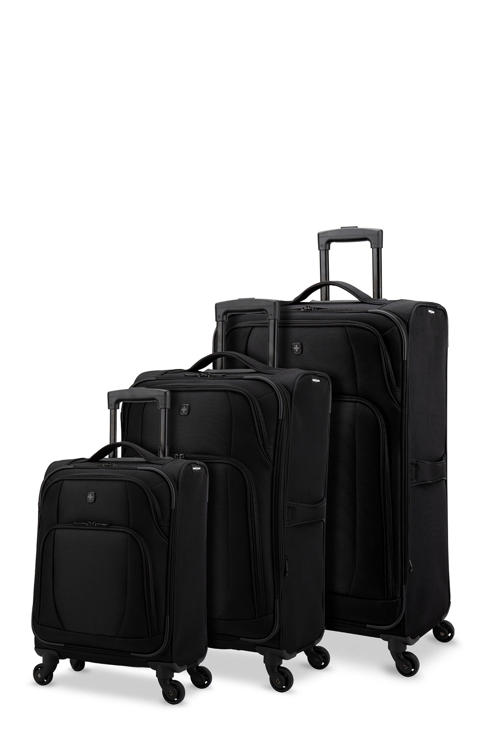 SWISSGEAR - NOUVEAU Collection 3 Piece Expandable Upright Luggage Set - Black - 02