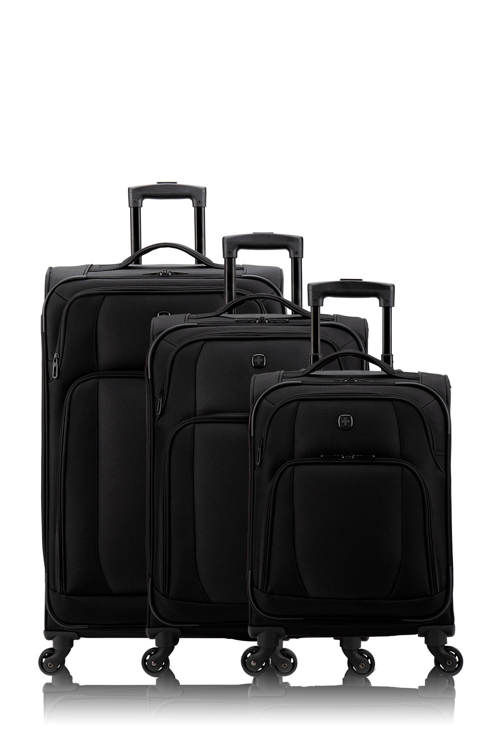 SWISSGEAR - NOUVEAU Collection 3 Piece Expandable Upright Luggage Set - Black - 01