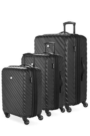 SWISSGEAR 35300 Expandable Spinner 3 Piece Set - Black