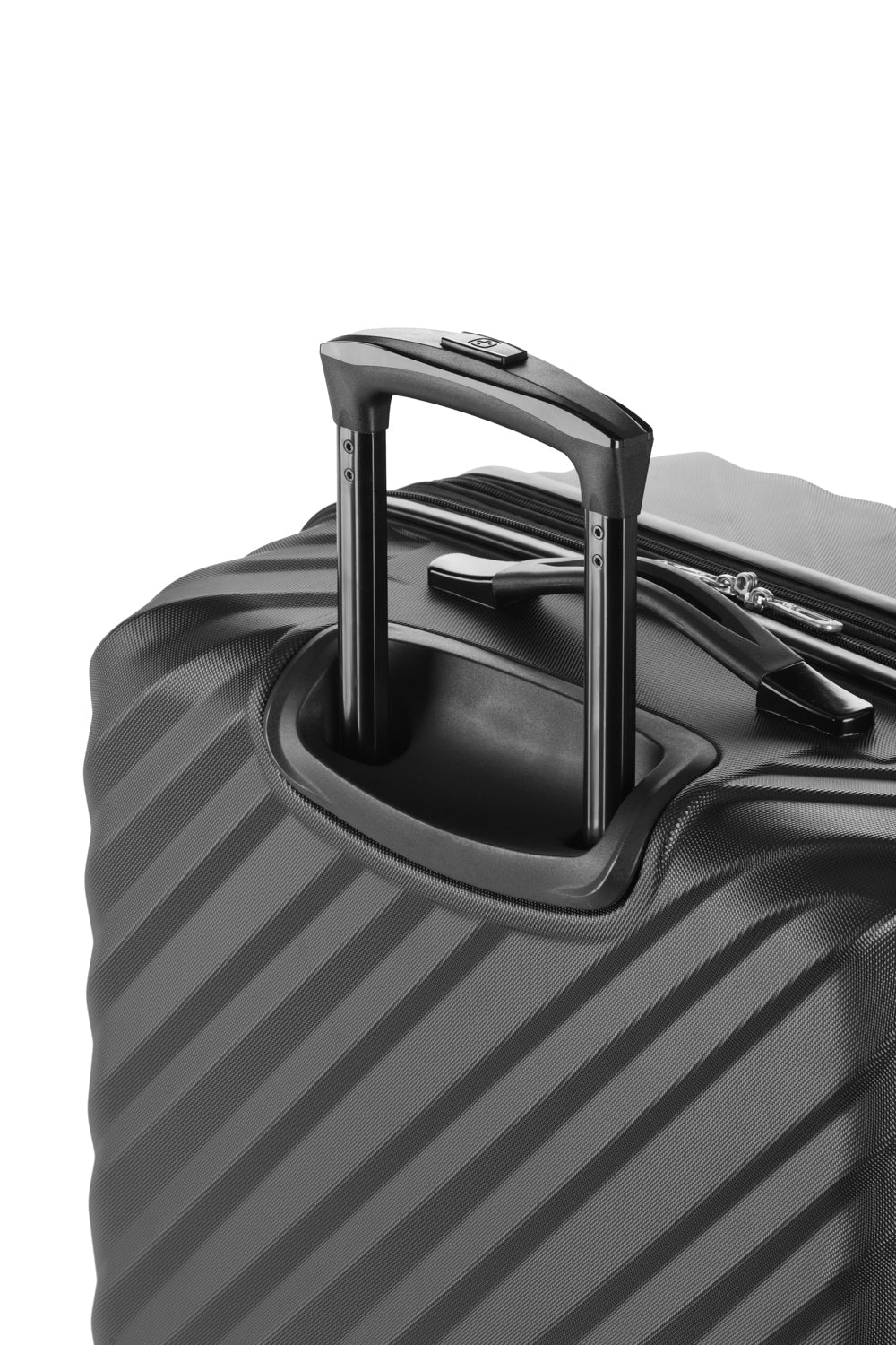 SWISSGEAR 35300 Expandable Spinner 3 Piece Set - Black Push-button, locking, steel telescopic handle makes handling easy