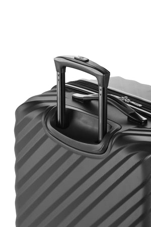 SWISSGEAR 35300 Expandable Spinner 3 Piece Set - Black Push-button, locking, steel telescopic handle makes handling easy