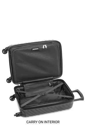 SWISSGEAR 35300 Expandable Spinner 3 Piece Set - Black Side zippered accessory pocket for smaller items