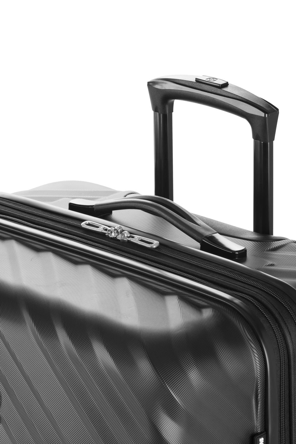 SWISSGEAR 35300 Expandable Spinner 3 Piece Set - Black Top grab handles designed for comfort and durability